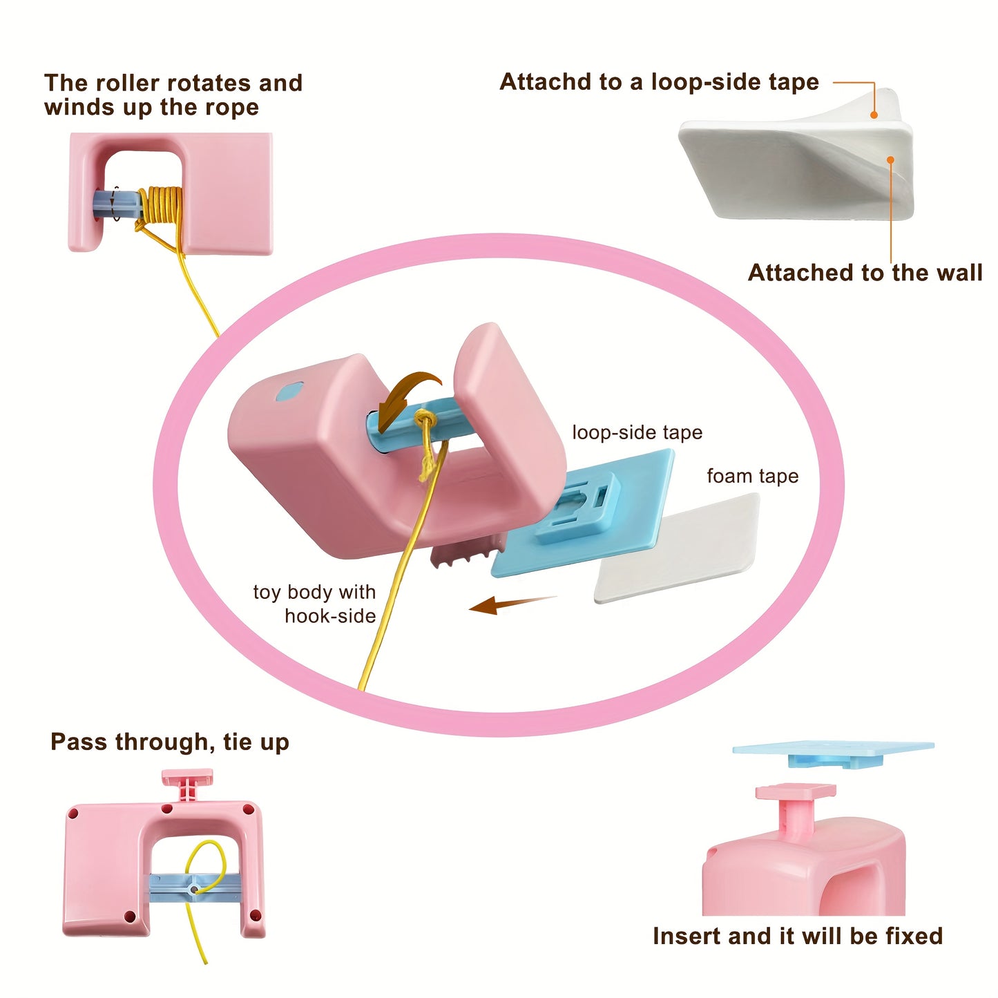 2025 Cat Yo Yo With Pendants Smart Retractable Hanging Toy For Cats Replaceable Tail And Easy Door Installation