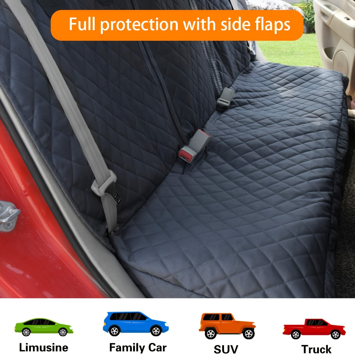 Waterproof Back Seat Cover For Cars Trucks And SUVs Split Bench Non Slip Washable Armrest Compatible Car Seat Protector