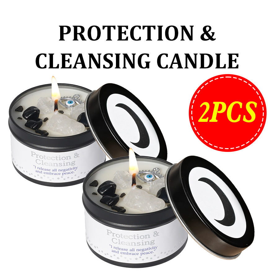 Law Of Attraction Candle White Sage 6oz With Crystal