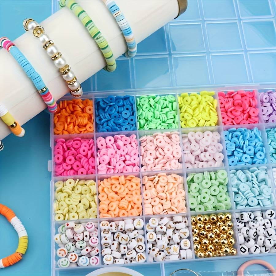 4500 Piece Soft Ceramic Beads Bracelet Making Kit With 18 Vibrant Colors Charms Metal Fittings And Tools DIY Jewelry