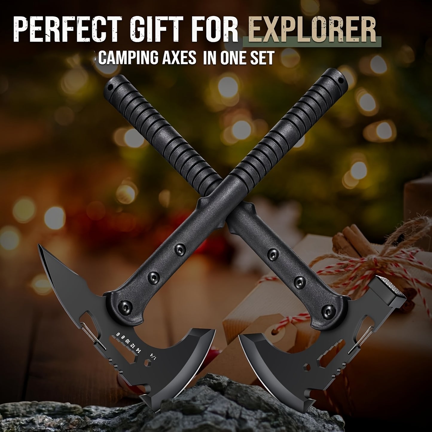 Outdoor Axe Set 2Pc Camping Hatchet Hiking Bottle Opener