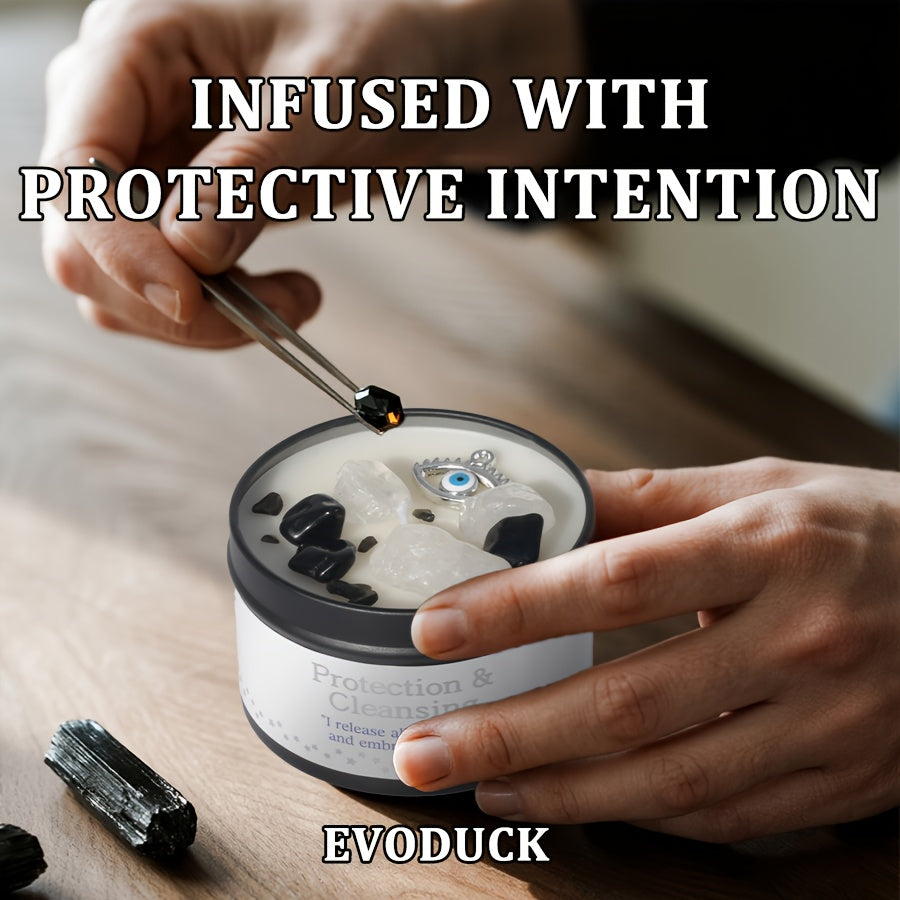 Law Of Attraction Candle White Sage 6oz With Crystal