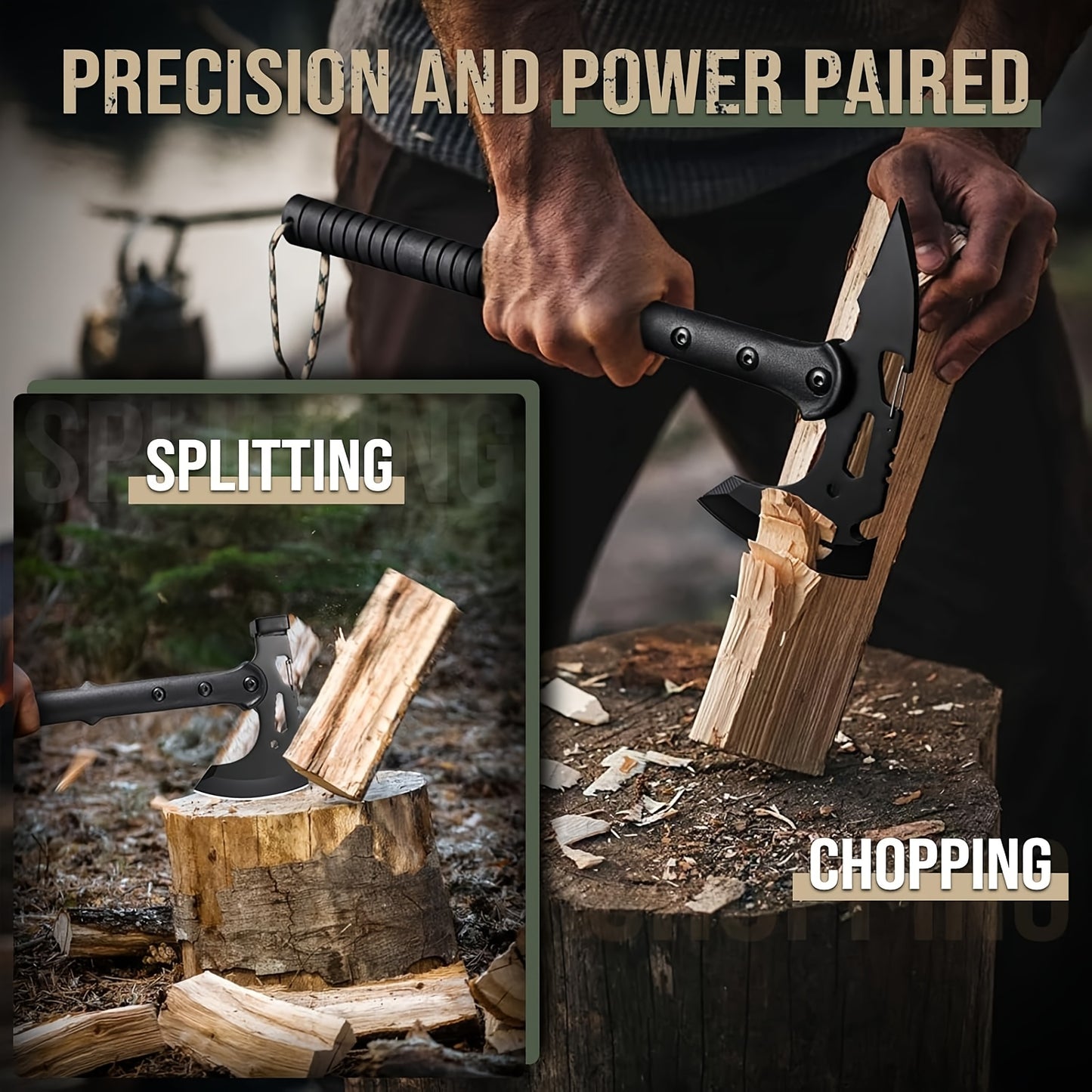 Outdoor Axe Set 2Pc Camping Hatchet Hiking Bottle Opener