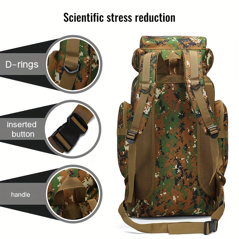 Camouflage Waterproof Travel Backpack For Hiking Outdoors